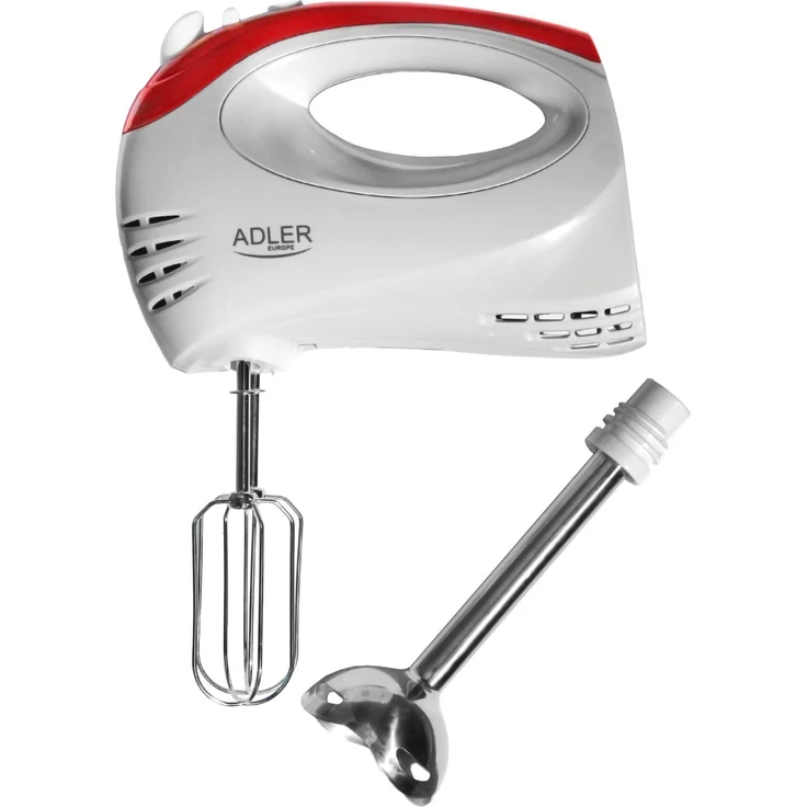 Adler AD 4212 2 in 1 Hand Mixer to mix Handrührgerät, weiß-rot – Bild 1