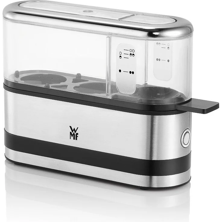 WMF Küchenminis 2-Eier-Kocher (250 W, Eierkocher für 1-2 Eier, mit Eipick, BPA-freies Tritan) cromargan matt – Bild 1