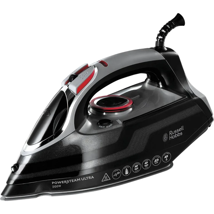 Russell Hobbs Bügeleisen Powersteam Ultra (3100 Watt, 210 g-min Extra-Dampfstoß, Keramik-Bügelsohle, Selbstreinigungs- & Sprühwasserfunktion, Tropfstopp, Vertikaldampf), Dampfbügeleisen 20630-56 – Bild 1