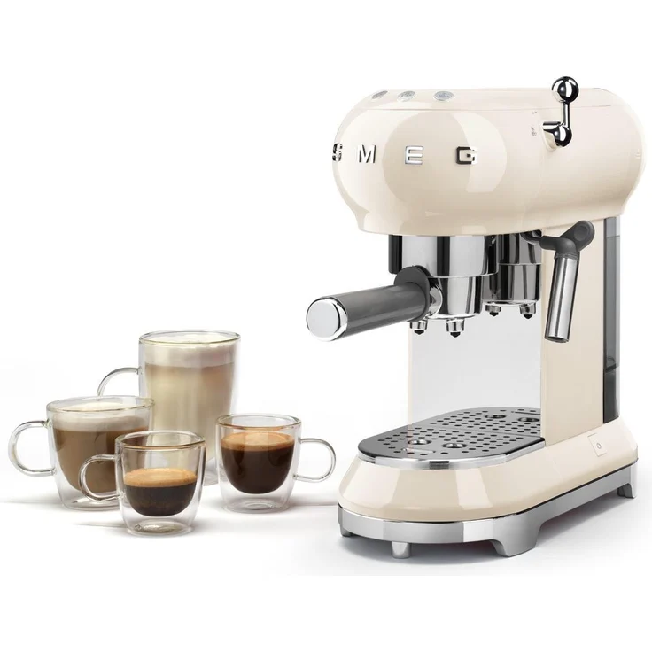 Smeg ECF01 CREU Siebträgermaschine, 1l Wassertank, Dampfdüse, 1350 Watt – Bild 2