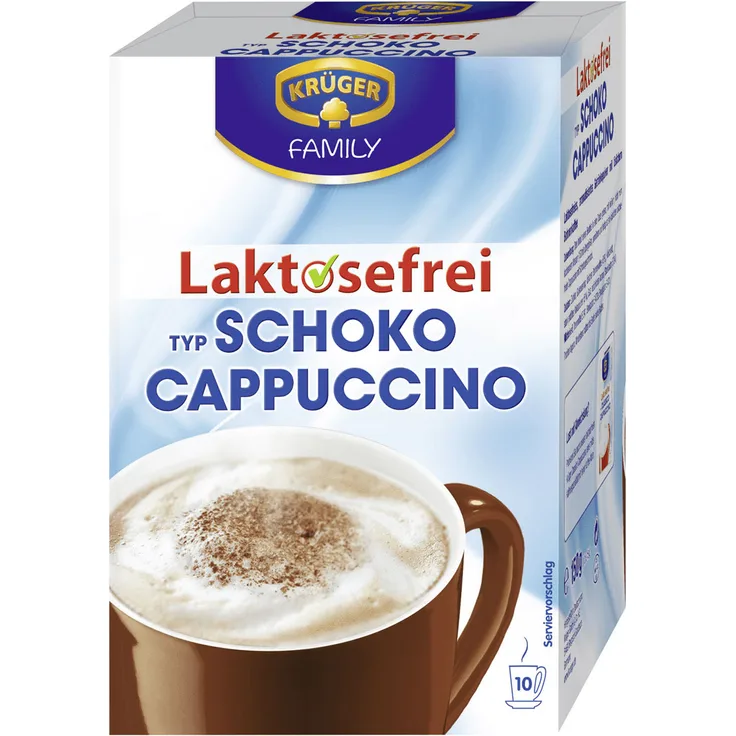 Krüger Cappuccino Schoko enthält Koffein, Laktosefrei 10x15 g