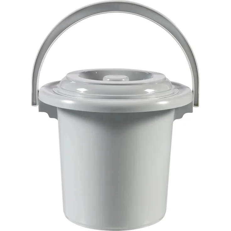 CURVER Eimer mit Deckel 5L in hellgrau, Plastik, 23.5 x 23.5 x 23 cm