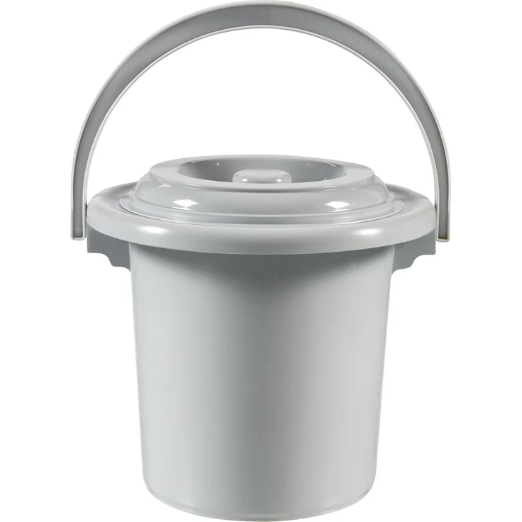 CURVER Eimer mit Deckel 5L in hellgrau, Plastik, 23.5 x 23.5 x 23 cm