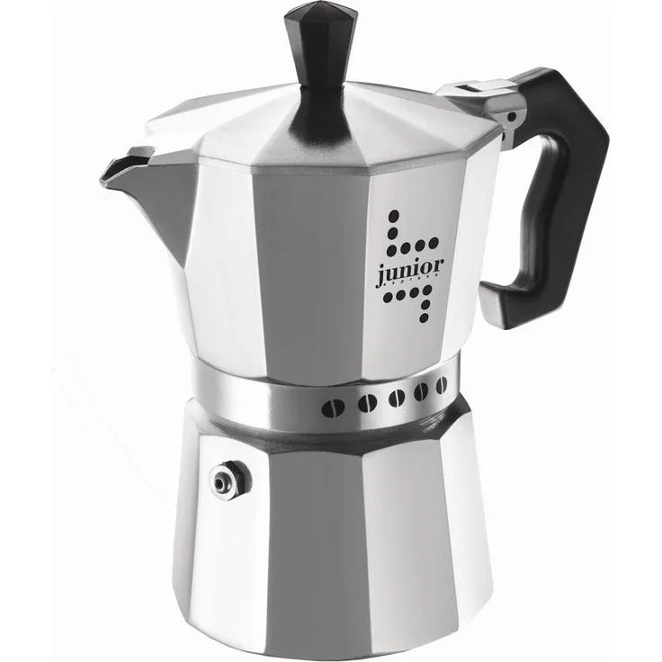 Bialetti Junior Kaffeemaschine, 6 Tassen, Aluminium