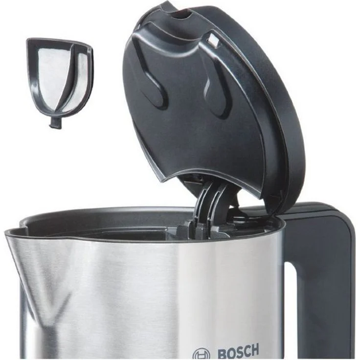 Bosch TWK8611P kabelloser Wasserkocher, Abschaltautomatik, Überhitzungsschutz, Temperaturwahl, Warmhaltefunktion, 1,5 L, 2400 W, weiß – Bild 2