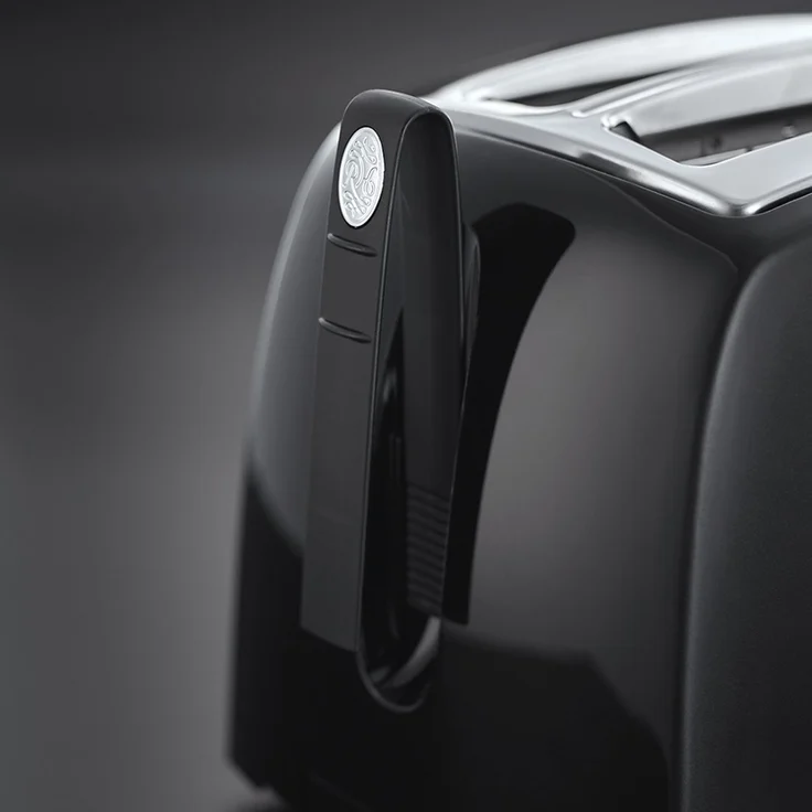 Russell Hobbs Toaster Textures Plus+, 2 extra breite Toastschlitze, Brötchenaufsatz & integrierte Toast-Zange, 6 einstellbare Bräunungsstufe + Auftau- & Aufwärmfunktion, 850W, Toaster schwarz 22601-56 – Bild 2
