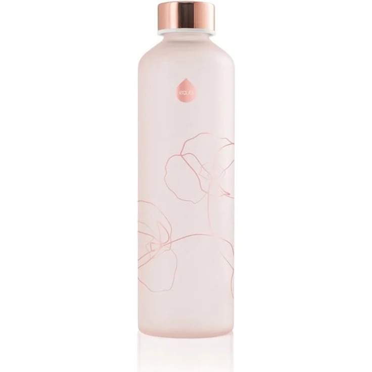 equa Trinkflasche Mismatch - Blume, Borosilikatglas, sandgestrahlt, 750 ml