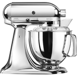 KitchenAid 5KSM175PSECR Küchenmaschine mit Direktantrieb, 300W, 4,8 L Edelstahlschüssel, inkl. 3 L polierte Schüssel, Spritzschutz, 10 Geschwindigkeiten, silber, Serie: 5KSM175PS