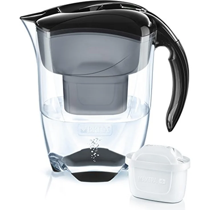BRITA Wasserfilter Elemaris XL schwarz, inkl. 1 MAXTRA+ Filterkartusche – großer Wasser-Genuss durch die zuverlässige Reduzierung von Kalk und Chlor im Leitungswasser – Bild 1