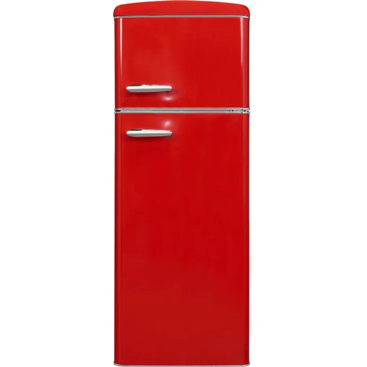 Exquisit RKGC270-45-H-160E Kühl-Gefrierkombination, freistehend, rot, LED, Breite 54.5 cm, Energieklasse E