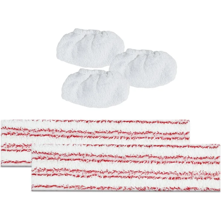 Polti PAEU0324 Set aus 2 Mikrofaser-Reinigungstüchern + 3 Überzügen, für Vaporetto Dampfsauger