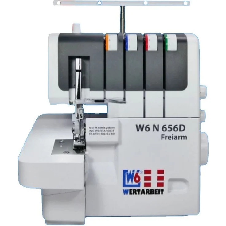 W6 N 656 D Freiarm Overlock-Nähmaschine, weiß – Bild 1