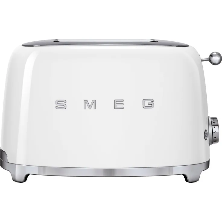 Smeg Toaster TSF01WHEU Doppelschlitztoaster, 950W, 6 Bräunungsstufen, weiß