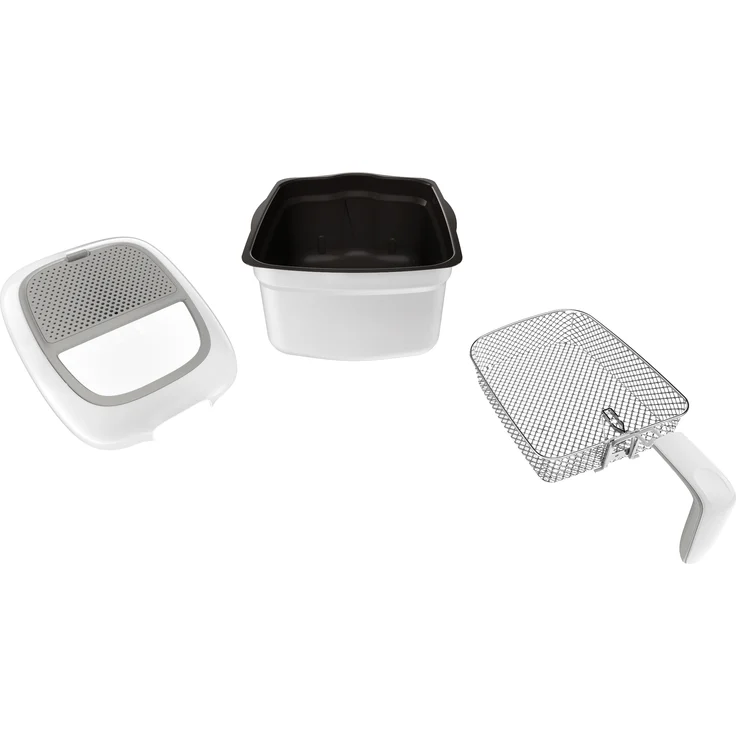 Tefal Fritteuse FR3100 Super Uno Access, mit Öl, 1800 W, Fassungsvermögen 1,5 kg, weiß, grau, 2,2 Liter – Bild 3