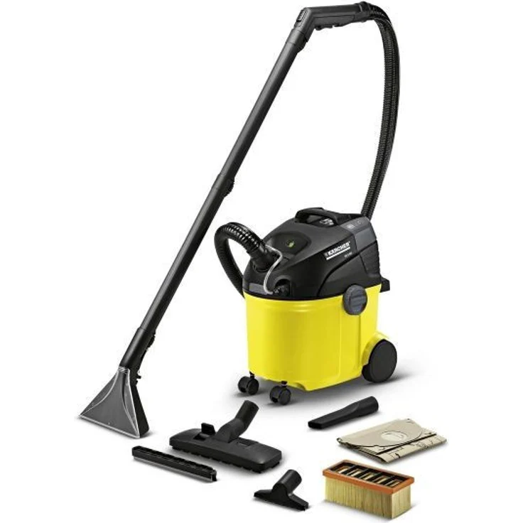 Kärcher SE 5.100 Waschsauger (2in1 integrierter Sprühschlauch, Waschdüse, 230 mm Arbeitsbreite, Sprühdruck 1 bar, Sprühmenge 1 l-min), schwarz-gelb – Bild 2