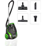 MPM MOD-32 Schlitten-Staubsauger 4,5 l, geräuscharm, diverses Zubehör, LED-Bedienfeld, 7 m Kabel, 5 Beutel, 3-Stufen-Filterung, HEPA 13, 600 W, Grün