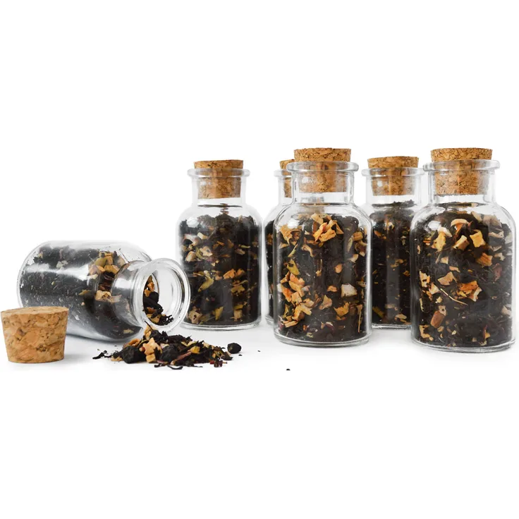 6 Gewürzgläser mit Korkverschluss 180ml Vorratsdose Gewürzdosen Glasdose Vorratsgläser