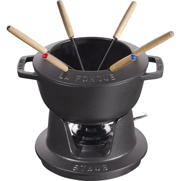 Staub Fondueset, Induktionsgeeignet, Gusseisen, Schwarz, 1 Einheiten