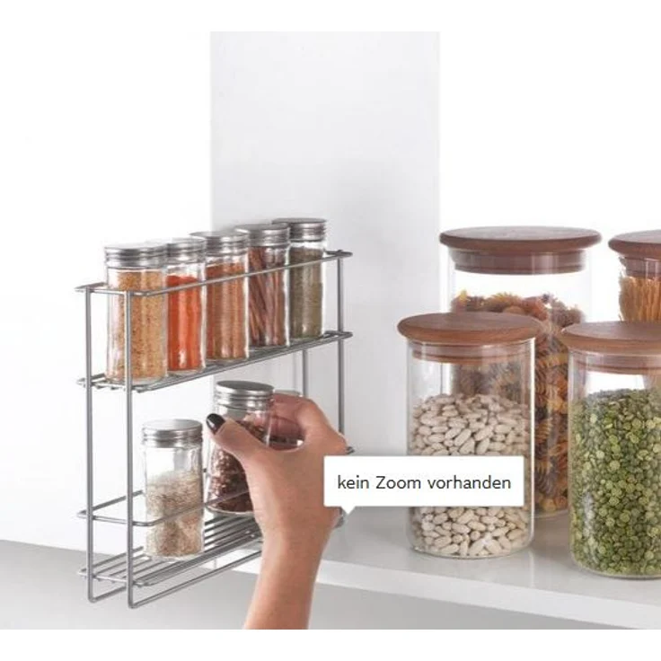 Metaltex In und Out Gewürzregal ausziehbar, Metall, Silbermetallic, 22 x 28 x 6 cm – Bild 2