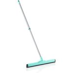 Leifheit Wasserschieber Classic mit doppelter Gummilippe, Wasserabzieher mit Teleskopstiel 85-140cm ausziehbar, Abzieher mit XL-Wischbreite für restlose Wasserentfernung, Schrubber, Gummibesen