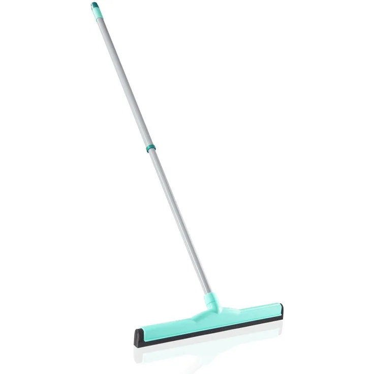 Leifheit Wasserschieber Classic mit doppelter Gummilippe, Wasserabzieher mit Teleskopstiel 85-140cm ausziehbar, Abzieher mit XL-Wischbreite für restlose Wasserentfernung, Schrubber, Gummibesen