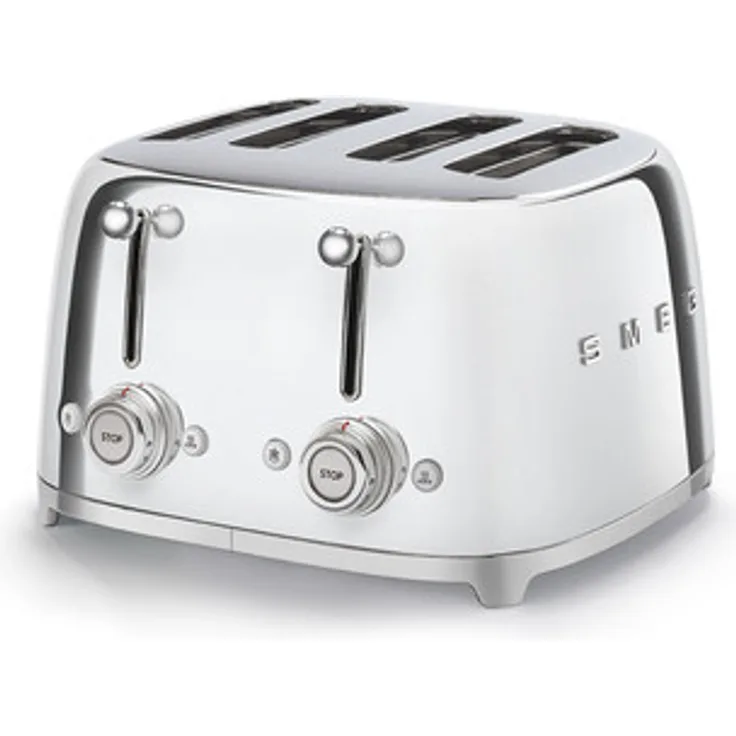 Smeg TSF03SSEU 4-Scheiben-Toaster, 2000W, 6 Bräunungsstufen, Metall, chrome