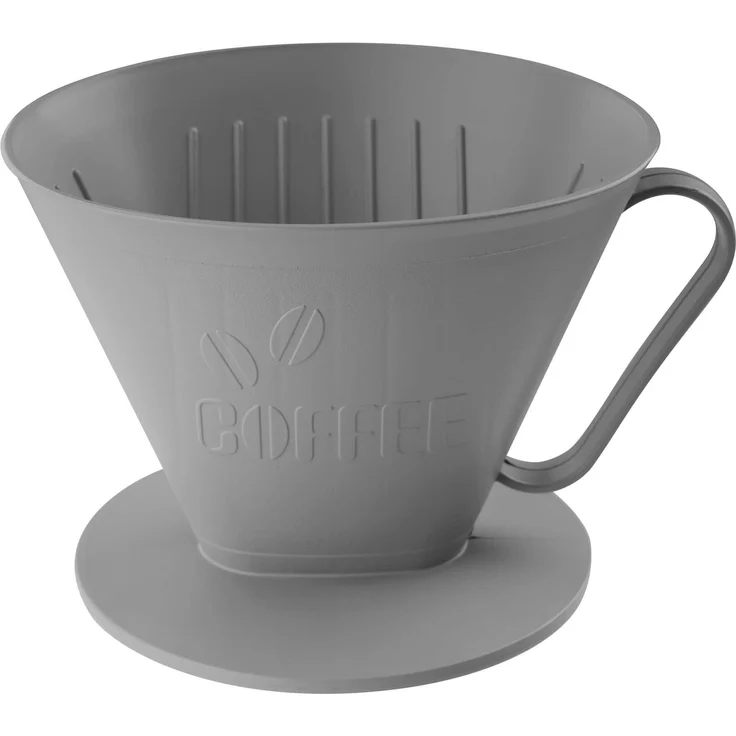 FACKELMANN Filterbehälter Nr. 4, Filterhalter für frischen Kaffee, Kaffeefilter für bis zu 4 Tassen, hochwertiger Handfilter (Farbe: Lichtgrau) – Bild 3
