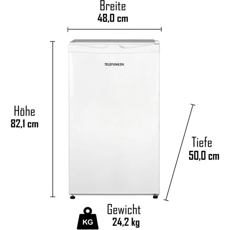 Telefunken CF-31-121-W Kühlschrank, freistehend, Breite 48 cm, Energieklasse E – Bild 2