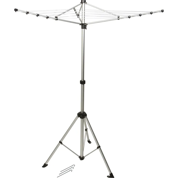 Bo-Camp 6415194 Compact Wäscheständer 3 Arm grau