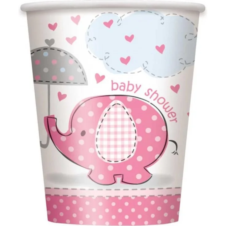 partybecher Baby-Dusche rosa 266 ml Mädchen