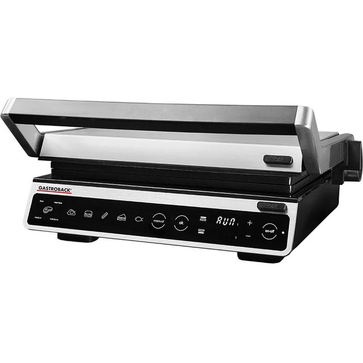 Gastroback Kontaktgrill 42542 Design BBQ Advanced Smart, 2000 W, silber