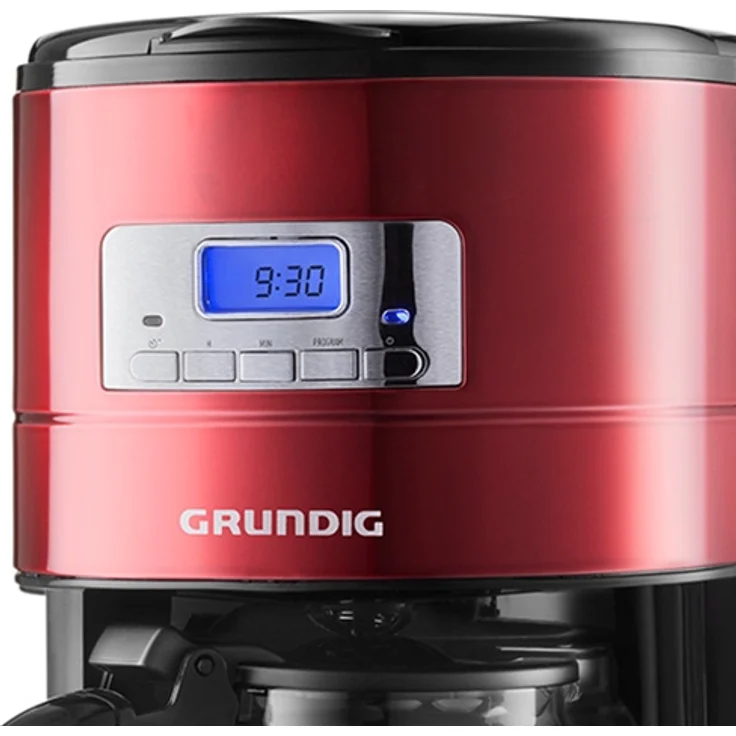Grundig KM 6330 Kaffeemaschine Red Sense (1,8 l, Digitaluhr, programmierbare Startzeit) metallic rot – Bild 2