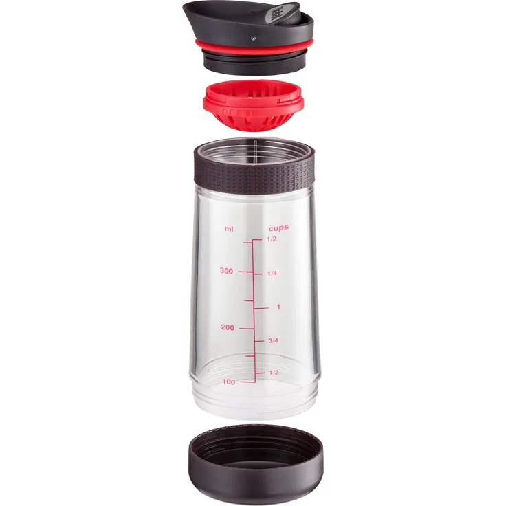 Tefal Ingenio K20730 Dressing Mixer 19 cm, Kunststoff-Silikon, schwarz-rot-transparent