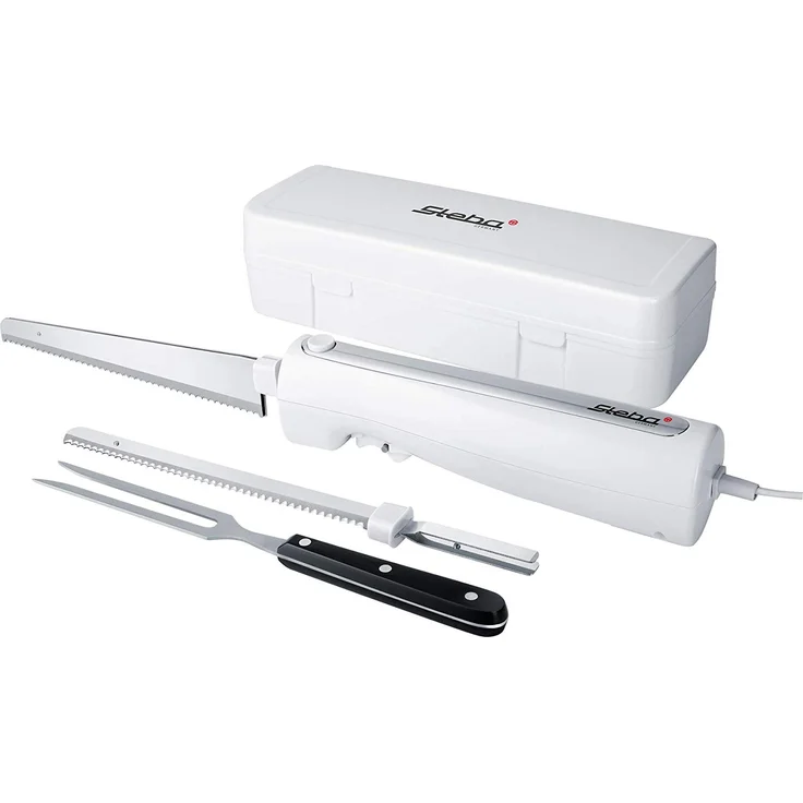 Steba Elektromesser EM 3, ergonomisches Gehäuse für eine komfortable Bedienung, inkl. Universalmesser & Brotmesser, hochwertige Ausstattung mit Aufbewahrungsbox & Edelstahl Fleischgabel – Bild 1
