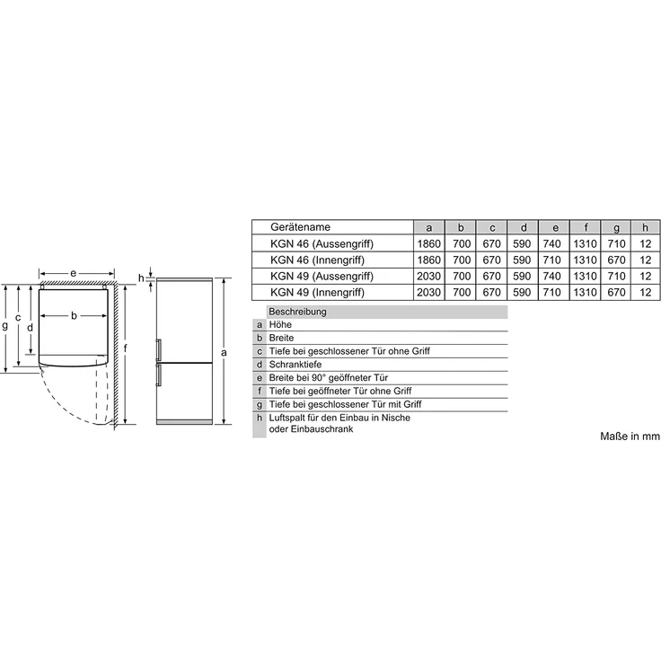 Bosch KGN49XIEA Kühl-Gefrierkombination, freistehend, NoFrost, 0-Grad-Zone, LED, Breite 70 cm – Bild 7