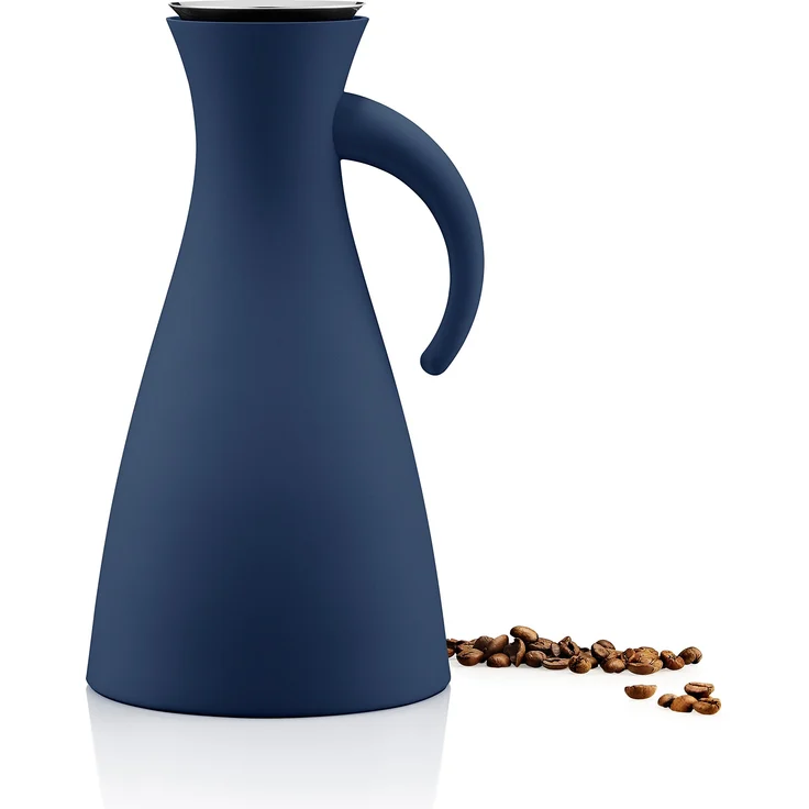 Eva Solo Isolierkanne, 1 L, Edelstahl, navy blau, 15,5 x 15,5 x 29 cm