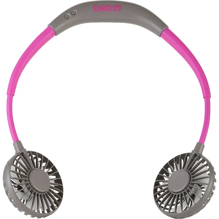 Unold 86699 NACKENVENTILATOR Breezy Anthrazit mit bequemen Nackenbügel, 3-stufige Geschwindigkeitsregelung, LED-Kontrollleuchte und zuschaltbarer LED-Beleuchtung – Bild 1