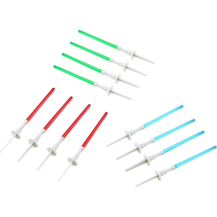 Decocino Star Wars Tortendeko Lichtschwert HOCHWERTIG von DEKOBACK | Star Wars Deko für Kuchen, Muffins, Cupcakes etc.| 1er Pack (Set mit 12 Lichtschwertern) | Star Wars Tortendeko kaufen