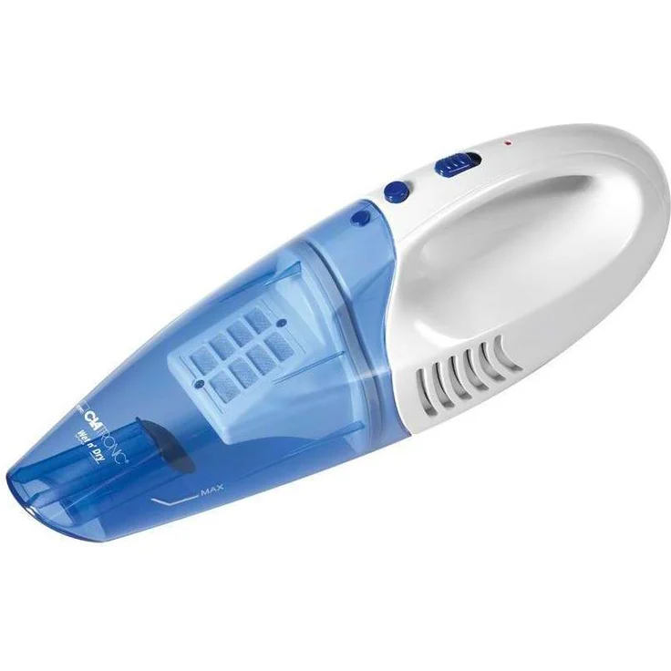 Clatronic Nass-Trocken-Akkusauger AKS 828, permanent Staubfilter (auswaschbar), inkl. Wandhalterung, 1400 mAh, weiß-blau – Bild 1