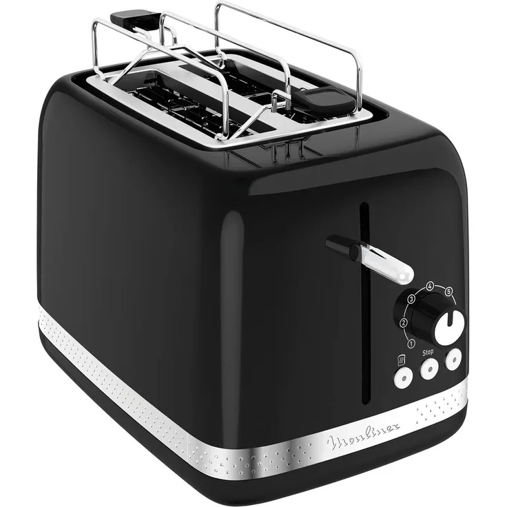 Moulinex Sonne, schwarz, 2 Schlitze, Thermostat 7 Positionen, Auftaufunktion Stop Eject Remontree extra hoch LT301810