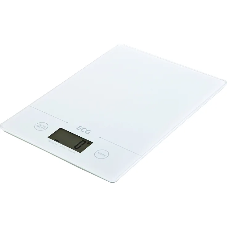 ECG White KV 117 Slim Küchenwaage, Glas, Weiß