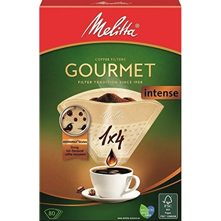 Melitta Größe 1 x 4 Gourmet intensive EU Filterbags, 80 Stück