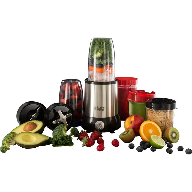 Russell Hobbs Multifunktionsmixer NutriBoost, inkl. 5 BPA-freie und spülmaschinengeeignete Behälter + Deckel, 22.000 U-min, 0.9 PS-Motor, elektrischer Standmixer, Smoothie-Maker 23180-56 – Bild 2