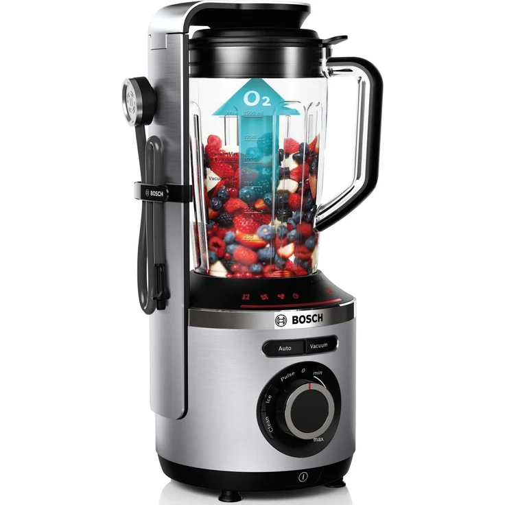BOSCH MMBV622M VitaMaxx Vakuum-Standmixer (starke Mixleistung, Automatik-Funktion Vakuum+Mixen, Eis-Crusher, Vakuum-Frischhaltedose, 1.000 Watt) silber – Bild 1