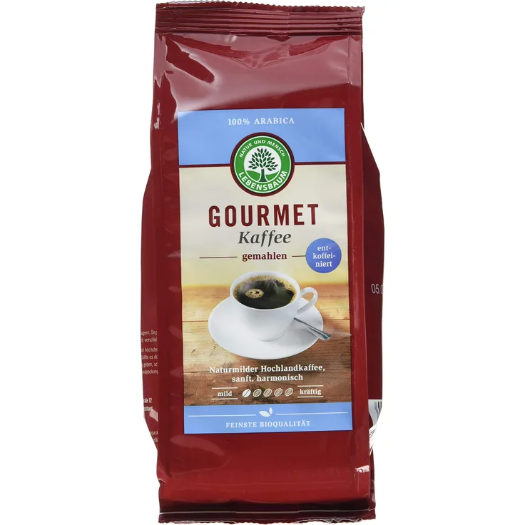 Lebensbaum Bio Gourmet Kaffee, entkoffeiniert, gemahlen (1 x 250 g)