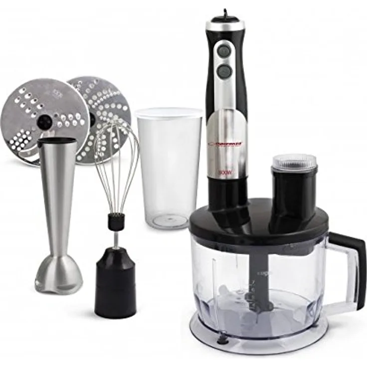 Esperanza EKM004 Stabmixer Crema 800W Komplettset, Metall, Schwarz