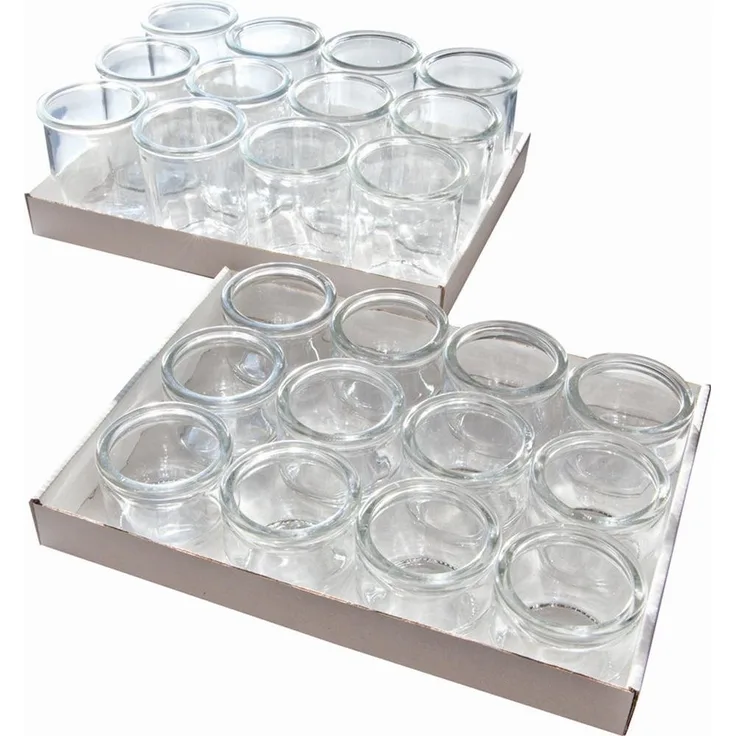 APS 12 Original WECK Gläser, Ø 6 cm, H: 5,5 cm, Sturzform ohne Deckel, Einmachglas, Dekoglas, Dessertglas,Vorratsglas, spülmaschinengeeignet, Volumen 80 ml