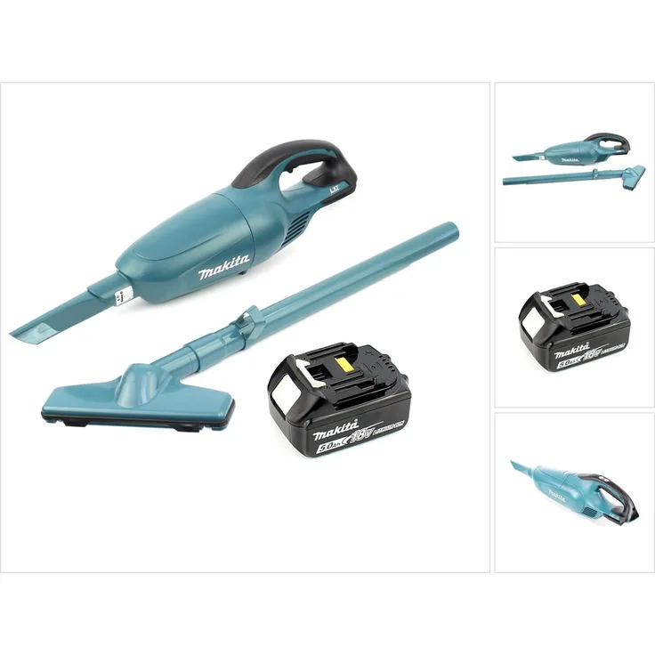 Makita DCL 180 18 V Li-Ion Akku Staubsauger grün inkl. Düsen + 1x 5,0 Ah Akku - ohne Ladegerät