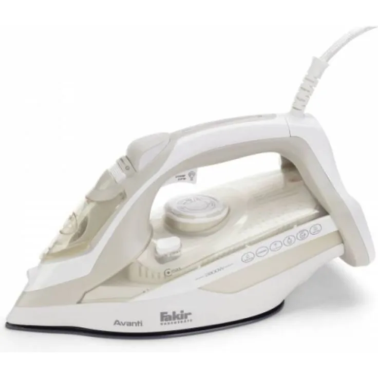 Fakir Avanti-Dampf-Bügeleisen, mit Kabel, Bügelsohle aus Keramik, automatische Abschaltung, Anti-Tropf-Funktion, beige - 2800 Watt