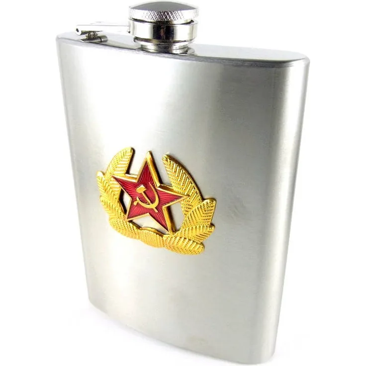 Edelstahl Flachmann 8 oz (240ml) CCCP Star Chrom